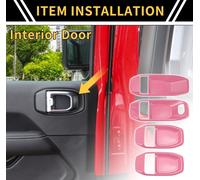 1 Ensemble IntšŠrieur Porte PoignšŠe Bol Couverture Garnitures Pour Jeep Wrangler Jl Jlu 18-24 Pour Jeep Gladiator Jt 2 4 Porte Inside Porte PoignšŠe Collerette Protector Abs Rose