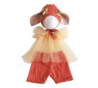 1 ensemble nouveau-né séance photo robe corsage dentelle jupe tulle doublure coton bébé fille tenue avec oreilles d'animaux chapeau filles dentelle nouveau-né tenue