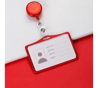 1 Ensemble Porte-Cartes En Alliage D'aluminium Avec Porte-Badge Rétractable, Enrouleur De Carte D'identité À Tirer, Badge Horizontal, Fournitures Scolaires D'infirmière