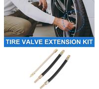 1 Ensemble Prolongateur De Valve De Pneu En Cuivre À 180 Degrés Avec Adaptateur De Gonflage De Valve De Pneu Flexible En Plastique 180mm Pour Voiture Moto Camping-Car Camion Vélo
