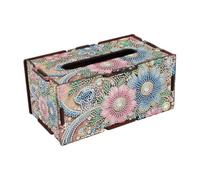 1 ensemble rond motif animal, et épissure boîte en bois 3D kit de mouchoirs cerf rustique - strass artisanat strass bureau pa-inting kit cerf kit artisanat naturel boîte léopard décor imprimé mouchoir