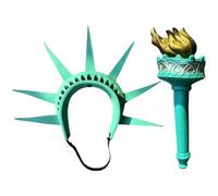 1 Ensemble Statue De Liberté Serre-tête Torche Statue De Liberté Souvenir Statue De Liberté Cosplay Costume Accessoires Lady Liberty Couronne Fausse Torche
