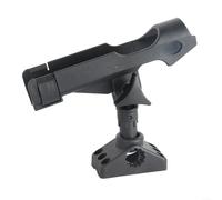1 ensemble support de canne à pêche réglable avec rotation à 360 degrés, support de rail latéral pour kayak, bateau, yacht, accessoire ABS noir pour pêcheurs