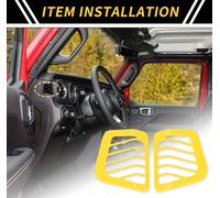 1 Ensemble Tableau Bord C?tšŠ Air Ventilation Pour Ac Prise Courant Couverture Garniture Pour Jeep Wrangler Jl Jlu 2018-2024 Tiret Climatisation Ventilation Couverture Abs Jaune