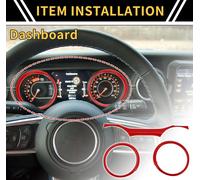 1 Ensemble Tableau Bord Instrument Panneau Anneau Couverture Garniture Pour Jeep Wrangler Jl Jlu 18-24 Pour Jeep Gladiator Jt 2 Porte 4 Porte Centrale Tableau Bord Mšštre Abs Rouge