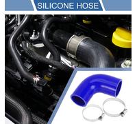 1 Ensemble Tuyau En Silicone Bleu De Voiture 90 Degrés 45mm/1.77"-51mm/2.01" Id 90mm/3.54" Longueur Avec Colliers Tuyau De refroidissements Universel