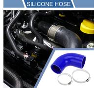 1 Ensemble Tuyau En Silicone Bleu De Voiture 90 Degrés 57Mm/2.24"-63Mm/2.48" Id 102Mm/4.02" Avec Colliers Tuyau De refroidisement Universel