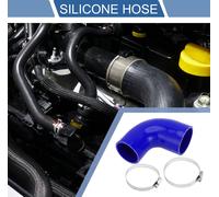 1 Ensemble Tuyau En Silicone Bleu De Voiture 90 Degrés Universel Avec Colliers De Serrage Pour Liquide De refroidisement - Id 63Mm/2.48"-70Mm/2.76" Longueur 102Mm/4.02"