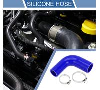 1 Ensemble Tuyau En Silicone Bleu De Voiture 90 Degrés Universel Avec Colliers De Serrage Pour Liquide De refroidisement - Id 32Mm/1.26"-38Mm/1.5" Longueur 102Mm/4.02"