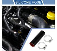 1 Ensemble Tuyau En Silicone Noir Rouge De Voiture 22Mm/0,87" Id 100Mm/3,94" Longueur 0 Degré Avec Colliers Tuyau De Refroidisement Universel