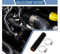 1 Ensemble Tuyau En Silicone Noir Rouge De Voiture 22Mm/0,87" Id 127Mm/5" Longueur 0 Degré Avec Colliers Tuyau De Refroidisement Universel