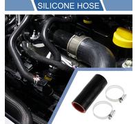 1 Ensemble Tuyau En Silicone Noir Rouge De Voiture 32Mm/1,26" Id 100Mm/3,94" Longueur 0 Degré Avec Colliers Tuyau De Refroidisement Universel