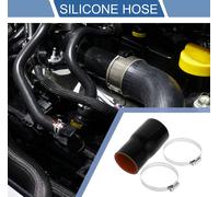 1 Ensemble Tuyau En Silicone Noir Rouge De Voiture 57-63Mm/2,24"-2,48" Id 127Mm/5,00" Longueur 0 Degré Avec Colliers Tuyau De refroidissements Universel
