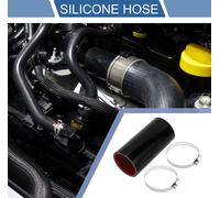 1 Ensemble Tuyau en Silicone Noir Rouge de Voiture 63mm/2.48" ID 150mm/5.91" Longueur 0 Degré avec Colliers Tuyau de refroidissements Universel