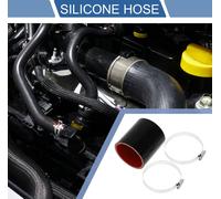 1 Ensemble Tuyau En Silicone Noir Rouge De Voiture 63Mm/2.48" Id 76Mm/2.99" Longueur 0 Degré Avec Colliers Tuyau De Refroidisement Universel