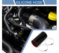 1 Ensemble Tuyau en Silicone Noir Rouge de Voiture 70mm/2.76" ID 150mm/5.91" Longueur 0 Degré avec Colliers Tuyau de refroidissements Universel