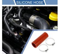 1 Ensemble Tuyau En Silicone Rouge De Voiture 35Mm/1.38" Id 127Mm/5" Longueur 0 Degré Avec Colliers Tuyau De refroidisement Universel