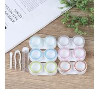1 Ensemble Unisexe Étui À Lentilles De Contact Boîte Organisateur Conteneur 6 Boîtes Simple Transparent Étanche Portable Stockage Kit De Soins Oculaires