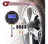 1 Ensemble Universel De Jauge De Pression Des Pneus Numérique Avec Valve De Pneu 0-200Psi Mètre De Pression D'Air Numérique Pour Voitures