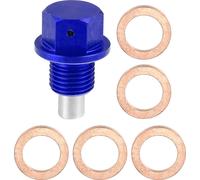 1 Ensemble Vis Vidange M12x1,25 Bouchon Carter d'Huile Moteur avec 5 Rondelles pour Voiture Bleu