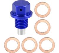 1 Ensemble Vis Vidange M12x1,5 Bouchon Carter d'Huile Moteur avec 5 Rondelles pour Voiture Bleu