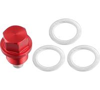 1 Ensemble Vis Vidange M14x1,5 Bouchon Carter d'Huile Moteur avec 3 Rondelles pour Voiture Rouge