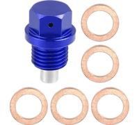 1 Ensemble Vis Vidange M14x1,5 Bouchon Carter d'Huile Moteur avec 5 Rondelles pour Voiture Bleu