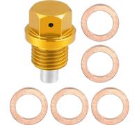 1 Ensemble Vis Vidange M14x1,5 Bouchon Carter d'Huile Moteur avec 5 Rondelles pour Voiture Ton d'Or