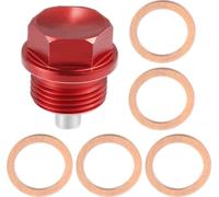 1 Ensemble Vis Vidange M20x1,5 Bouchon Carter d'Huile Moteur avec 5 Rondelles pour Voiture Rouge