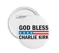 1 épingle à bouton « Dieu bénisse Charlie Kirk » en forme de cercle, épingle à poitrine ronde