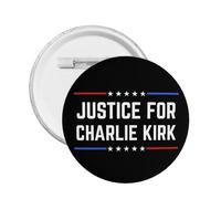 1 épingle à bouton ronde Justice For Charlie Kirk pour vêtements
