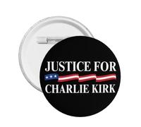 1 épingle à bouton ronde Justice For Charlie Kirk pour vêtements