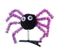 1 épingle à cheveux araignée pour enfants - En métal et fibre de polyester - Sans danger pour les enfants de 3 ans et plus - Accessoire de costume amusant pour Halloween