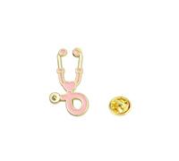 1 épinglette stéthoscope en forme de cœur en émail - Joli badge d'infirmière - Cadeau idéal pour la semaine des infirmières - Décoration d'uniforme - Cadeau de vacances médicales, Moyen, Acier allié