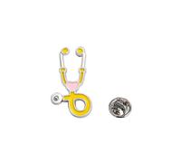 1 épinglette stéthoscope en forme de cœur en émail - Joli badge d'infirmière - Cadeau idéal pour la semaine des infirmières - Décoration d'uniforme - Cadeau de vacances médicales