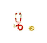 1 épinglette stéthoscope en forme de cœur en émail - Joli badge d'infirmière - Cadeau idéal pour la semaine des infirmières - Décoration d'uniforme - Cadeau de vacances médicales