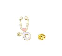 1 épinglette stéthoscope en forme de cœur en émail - Joli badge d'infirmière - Cadeau idéal pour la semaine des infirmières - Décoration d'uniforme - Cadeau de vacances médicales, Moyen, Acier allié