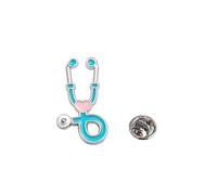 1 épinglette stéthoscope en forme de cœur en émail - Joli badge d'infirmière - Cadeau idéal pour la semaine des infirmières - Décoration d'uniforme - Cadeau de vacances médicales