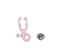 1 épinglette stéthoscope en forme de cœur en émail - Joli badge d'infirmière - Cadeau idéal pour la semaine des infirmières - Décoration d'uniforme - Cadeau de vacances médicales
