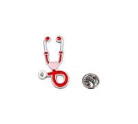 1 épinglette stéthoscope en forme de cœur en émail - Joli badge d'infirmière - Cadeau idéal pour la semaine des infirmières - Décoration d'uniforme - Cadeau de vacances médicales, Moyen, Acier allié