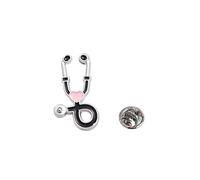 1 épinglette stéthoscope en forme de cœur en émail - Joli badge d'infirmière - Cadeau idéal pour la semaine des infirmières - Décoration d'uniforme - Cadeau de vacances médicales