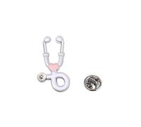 1 épinglette stéthoscope en forme de cœur en émail - Joli badge d'infirmière - Cadeau idéal pour la semaine des infirmières - Décoration d'uniforme - Cadeau de vacances médicales