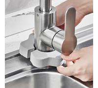 1 éponge absorbante à double usage, tapis de nettoyage de robinet et échelle d'eau, idéal pour la cuisine et la salle de bain, avec éponges miroir (style fleur, 10,8 x 2,3 cm)