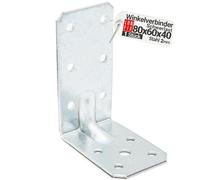 1 Equerre metal renforcées 80x60x40x2 mm, connecteurs bois galvanisés avec nervure, équerre support d'angle droit perforée pour menuiserie, fixation meuble, clôture, construction bois