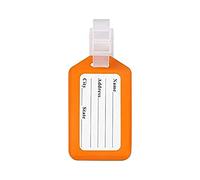 1 étiquette de bagage 3,4 x 1,9 cm - En plastique - Avec cordon - Accessoire de voyage - Étiquettes d'identification étanches - Étiquettes de valise multicolores d'avion (orange, taille unique)