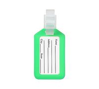 1 étiquette de bagage de 3,4 x 1,9 cm, en plastique, avec lanière, accessoire de voyage, étiquettes d'identification étanches multicolores, pour valise d'avion, taille unique