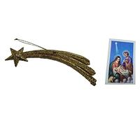 1 étoile comète ARGENT BRILLANTINÉ OR 15 CM pour bergers de crèche S. G. Arménien reçoivent un Saint NATIVITÉ