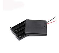 1 étui de rangement de piles AA/AAA fermé avec interrupteur ON/OFF - 5 tailles - Boîte de rangement en plastique avec fils de commutation (3 solts)