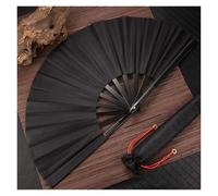 1 éventail Pliant Vintage Noir for Kung Fu, for fête de Mariage, Bricolage, Couleur Unie, for Loisirs créatifs pour Tai Chi, Danse, FêTe
