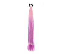 1 extension de cheveux synthétiques tressés colorés pour queue de cheval de 61 cm avec bande élastique pour femmes et filles (P42)